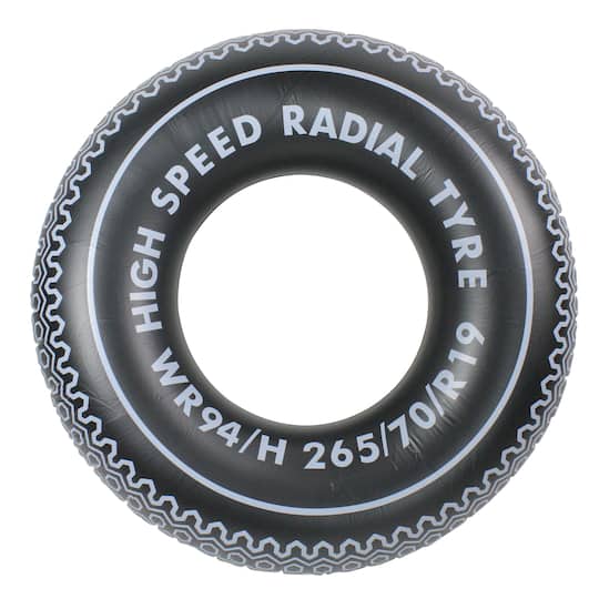 35" Black & White Radial Tire Inflatable Pool Inner Tube Float